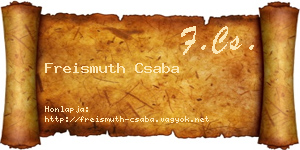 Freismuth Csaba névjegykártya