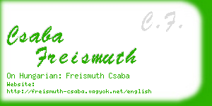csaba freismuth business card